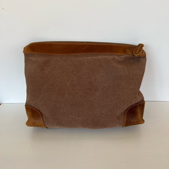 S-Zone Canvas and Cowhide Leather Trim Toiletries Bag - Picture 1 of 11